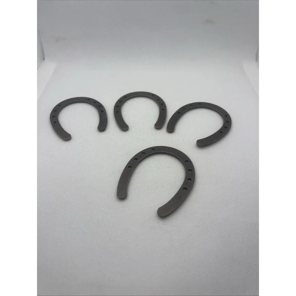 Vintage 4 Small Brass Lucky Horseshoe Western Decor Equestrian 3” Horse Shoe